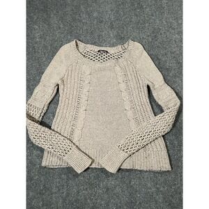 American Eagle Outfitters Sweater Womens XS Beige babydoll Cable Y2K mallcore